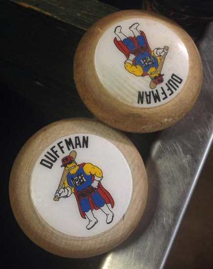 Duffman baseball bat knob sticker